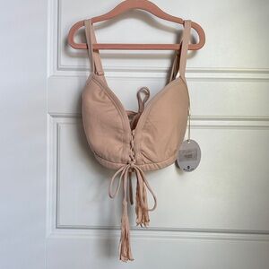 Montce Tan Lace-Up Bralette